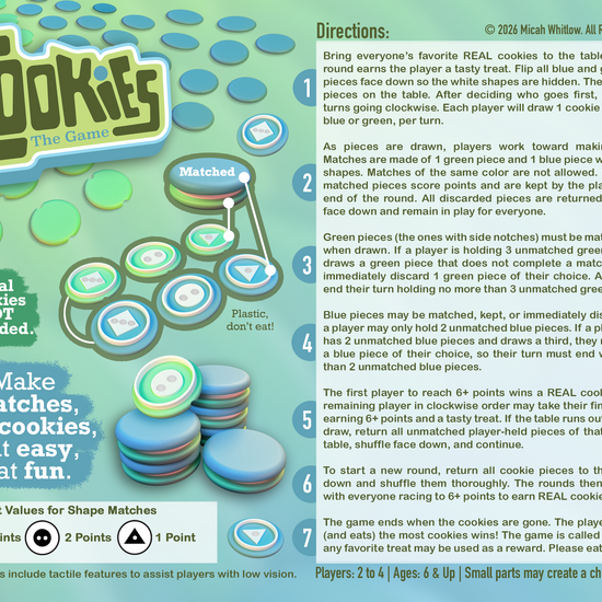 Audible Directions for Cookies Game